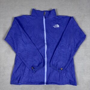 The North Face Girls Fleece Jacket Purple Full Zip Youth L 14 16 Snap Cuffs